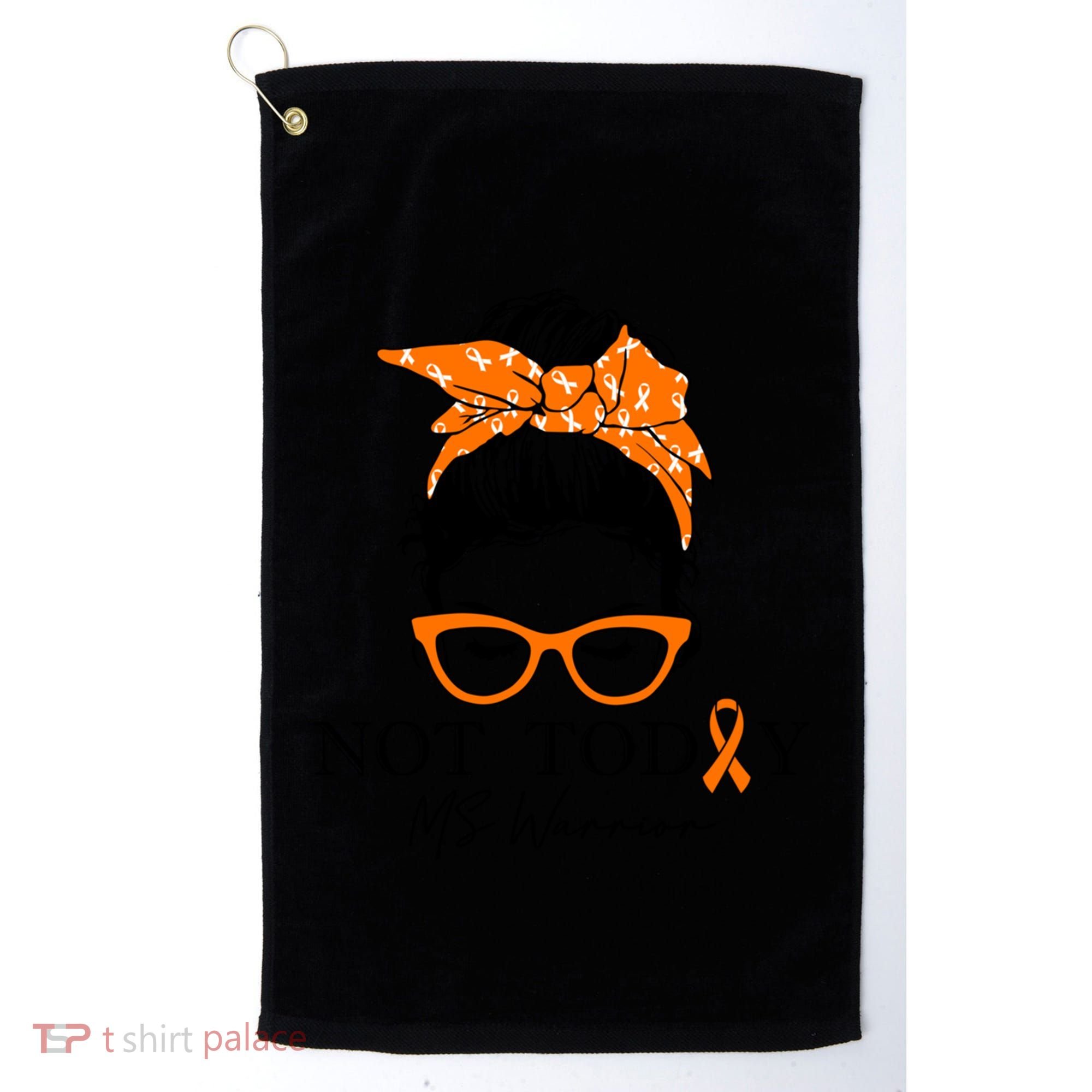 Wo Multiple Sclerosis Awareness Messy Bun Ms Warrior Cute Gift Golf Towel