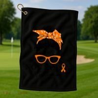 Wo Multiple Sclerosis Awareness Messy Bun Ms Warrior Cute Gift Golf Towel thumb 1