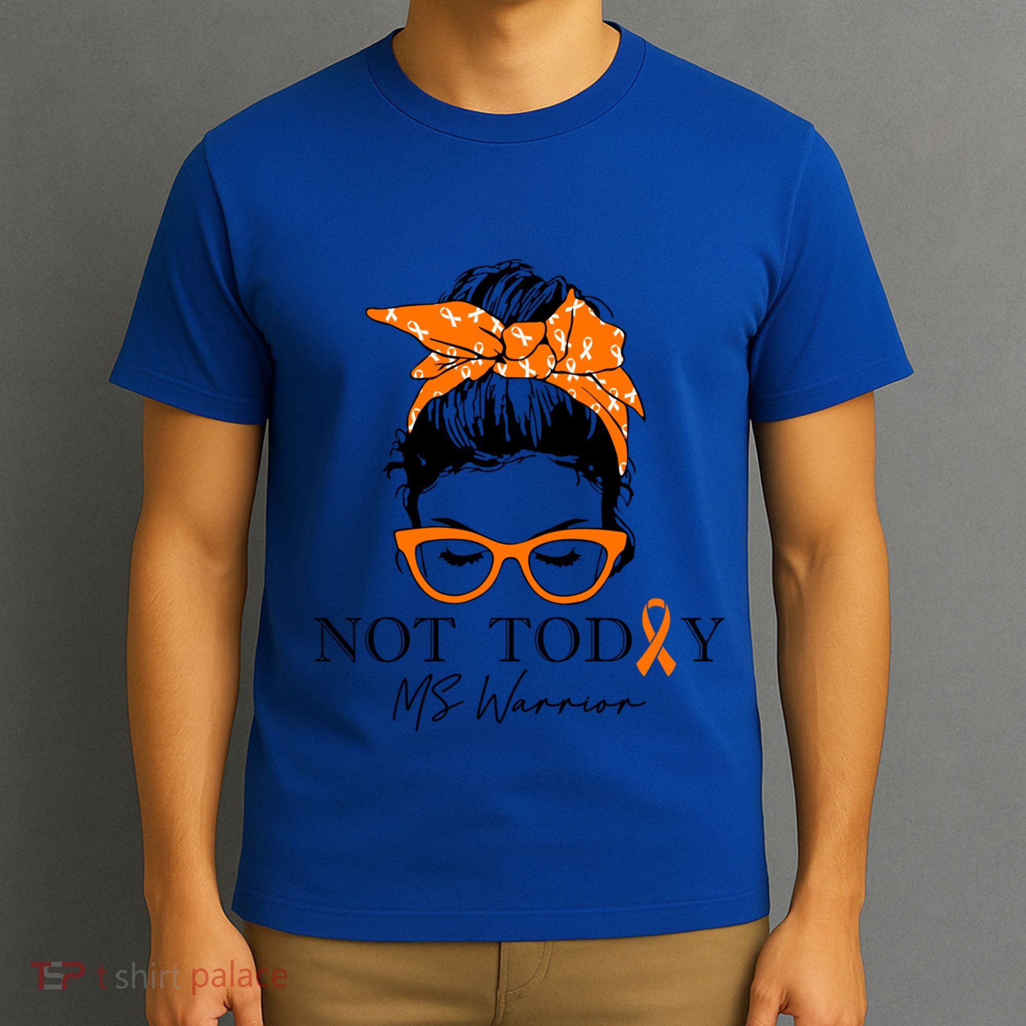 Wo Multiple Sclerosis Awareness Messy Bun Ms Warrior Cute Gift T-Shirt