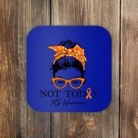 Wo Multiple Sclerosis Awareness Messy Bun Ms Warrior Cute Gift Coaster thumb 0