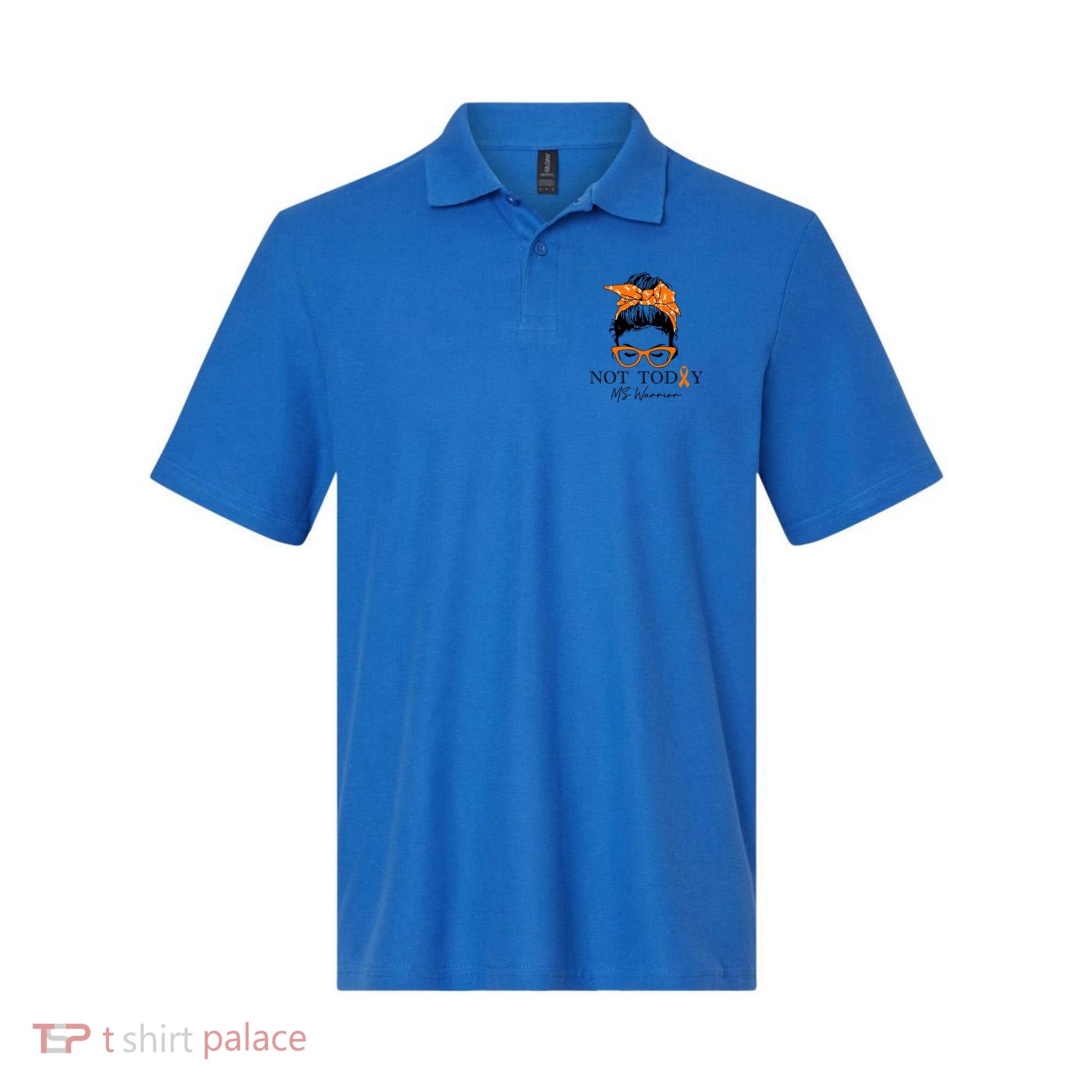 Wo Multiple Sclerosis Awareness Messy Bun Ms Warrior Cute Gift Polo