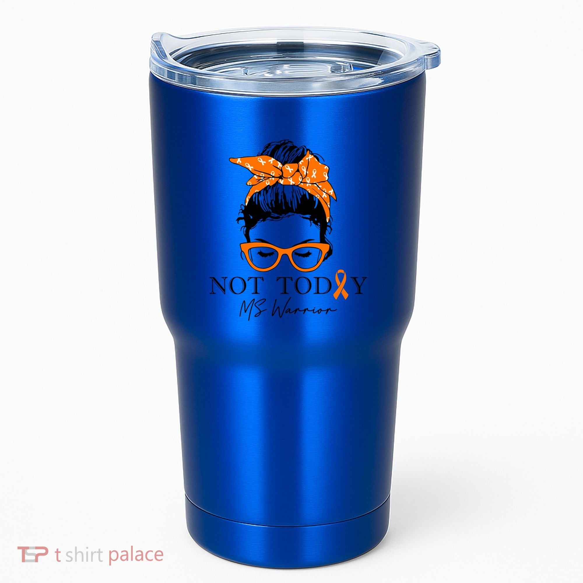Wo Multiple Sclerosis Awareness Messy Bun Ms Warrior Cute Gift Tumbler