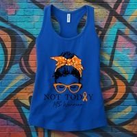 Wo Multiple Sclerosis Awareness Messy Bun Ms Warrior Cute Gift Women's Tank Top thumb 3