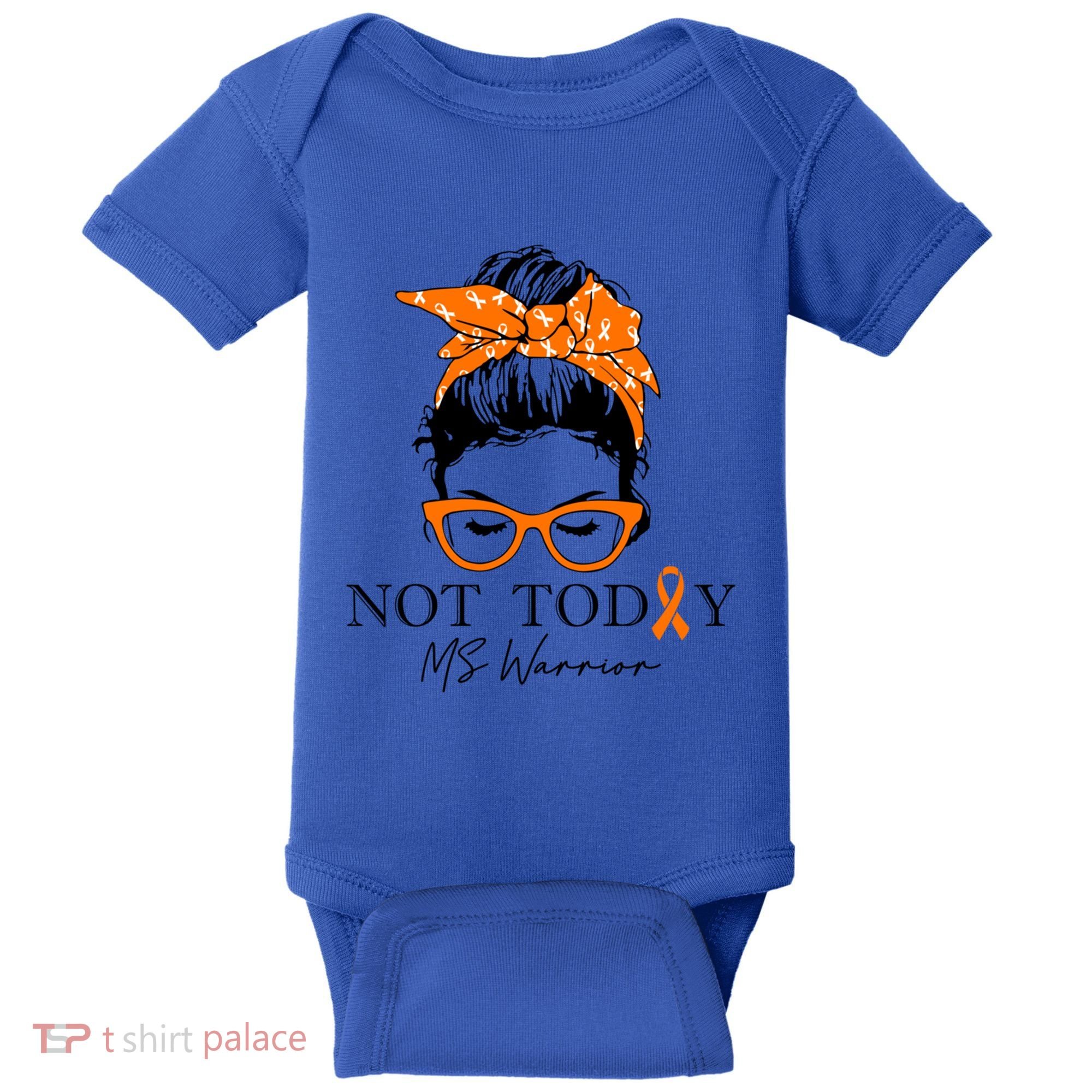Wo Multiple Sclerosis Awareness Messy Bun Ms Warrior Cute Gift Baby Bodysuit