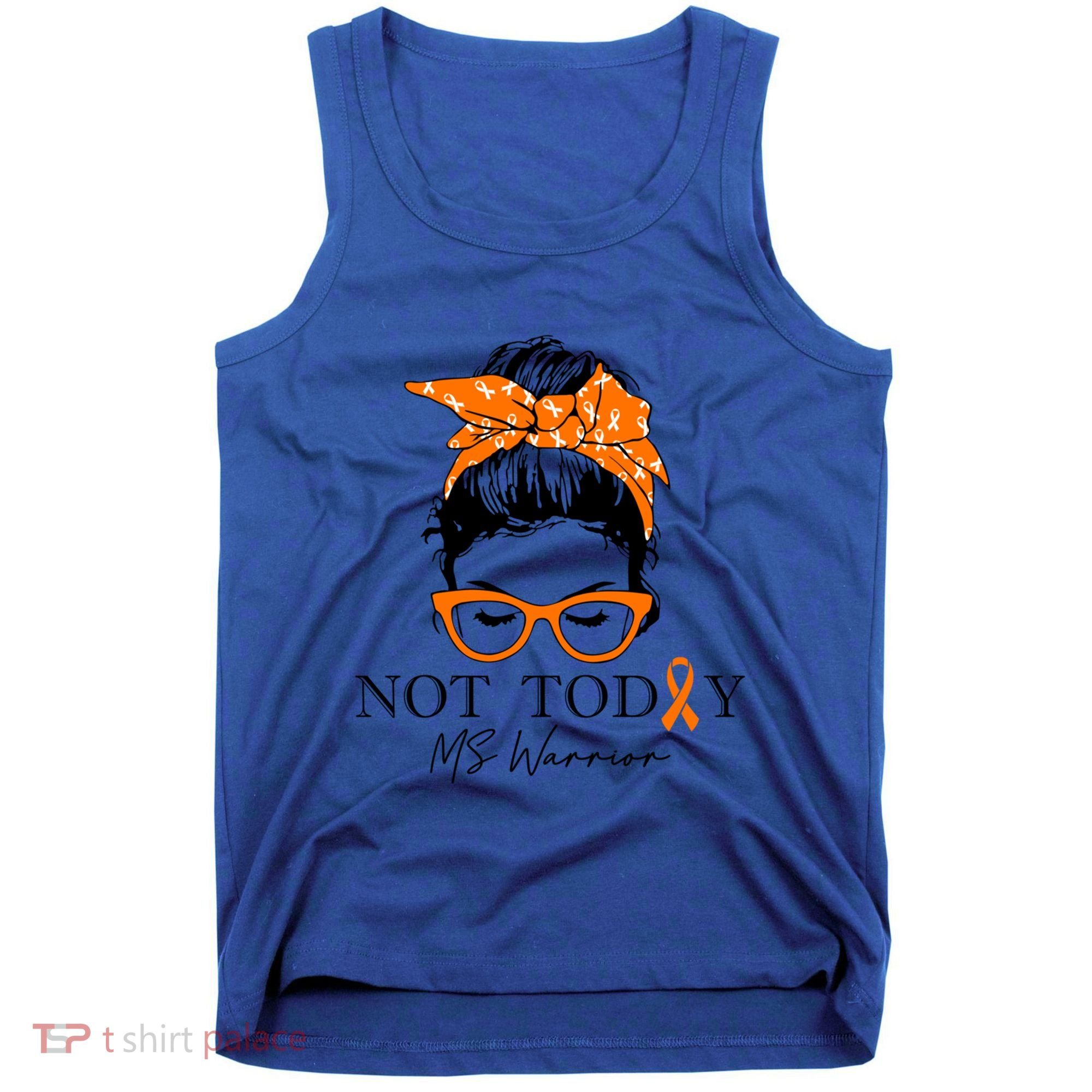 Wo Multiple Sclerosis Awareness Messy Bun Ms Warrior Cute Gift Tank Top