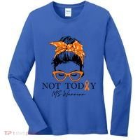 Wo Multiple Sclerosis Awareness Messy Bun Ms Warrior Cute Gift Women's Long Sleeve Shirt thumb 0