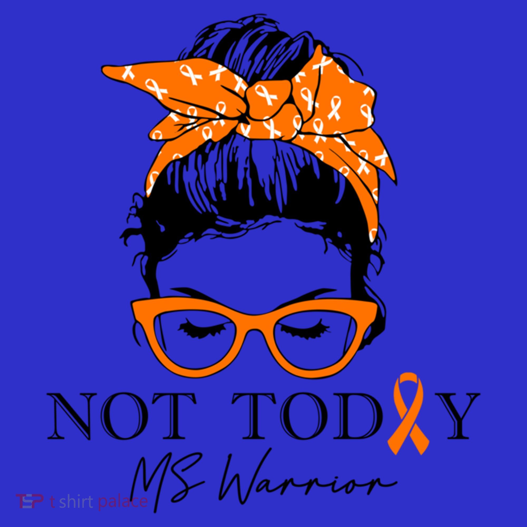 Wo Multiple Sclerosis Awareness Messy Bun Ms Warrior Cute Gift Women's Long Sleeve Shirt