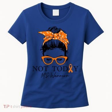 Wo Multiple Sclerosis Awareness Messy Bun Ms Warrior Cute Gift Women's T-Shirt