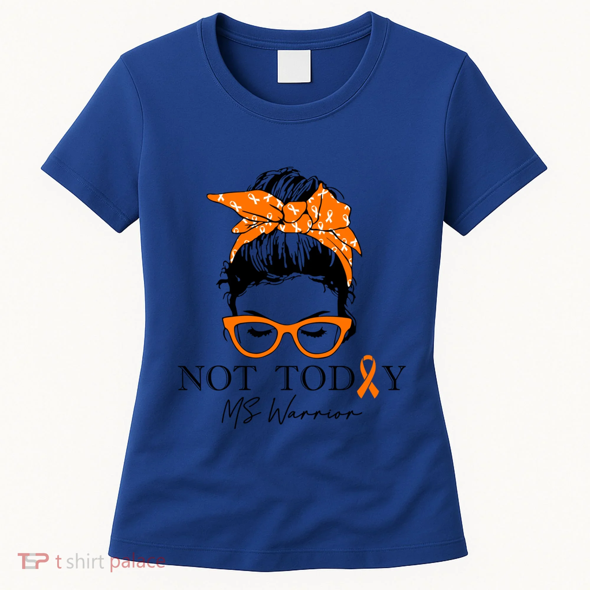 Wo Multiple Sclerosis Awareness Messy Bun Ms Warrior Cute Gift Women's T-Shirt