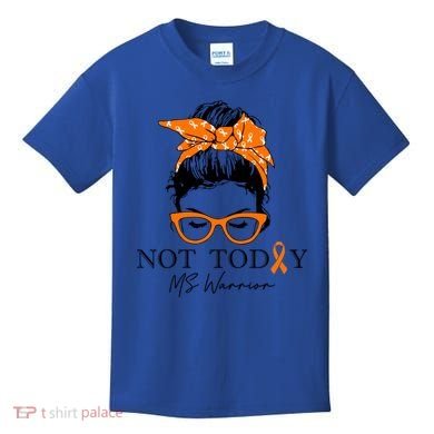 Wo Multiple Sclerosis Awareness Messy Bun Ms Warrior Cute Gift Kids T-Shirt
