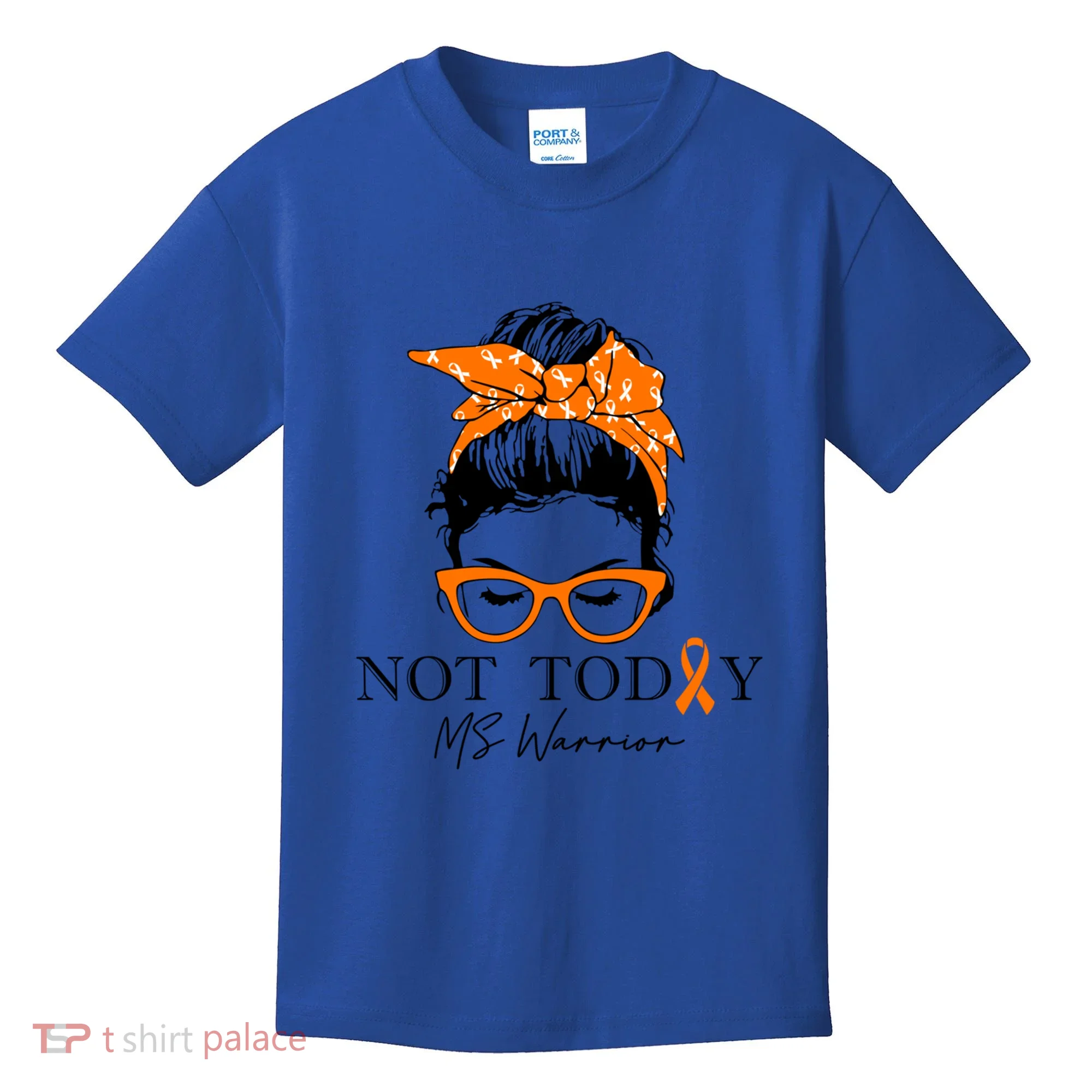 Wo Multiple Sclerosis Awareness Messy Bun Ms Warrior Cute Gift Kids T-Shirt