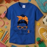 Wo Multiple Sclerosis Awareness Messy Bun Ms Warrior Cute Gift Kids T-Shirt thumb 3
