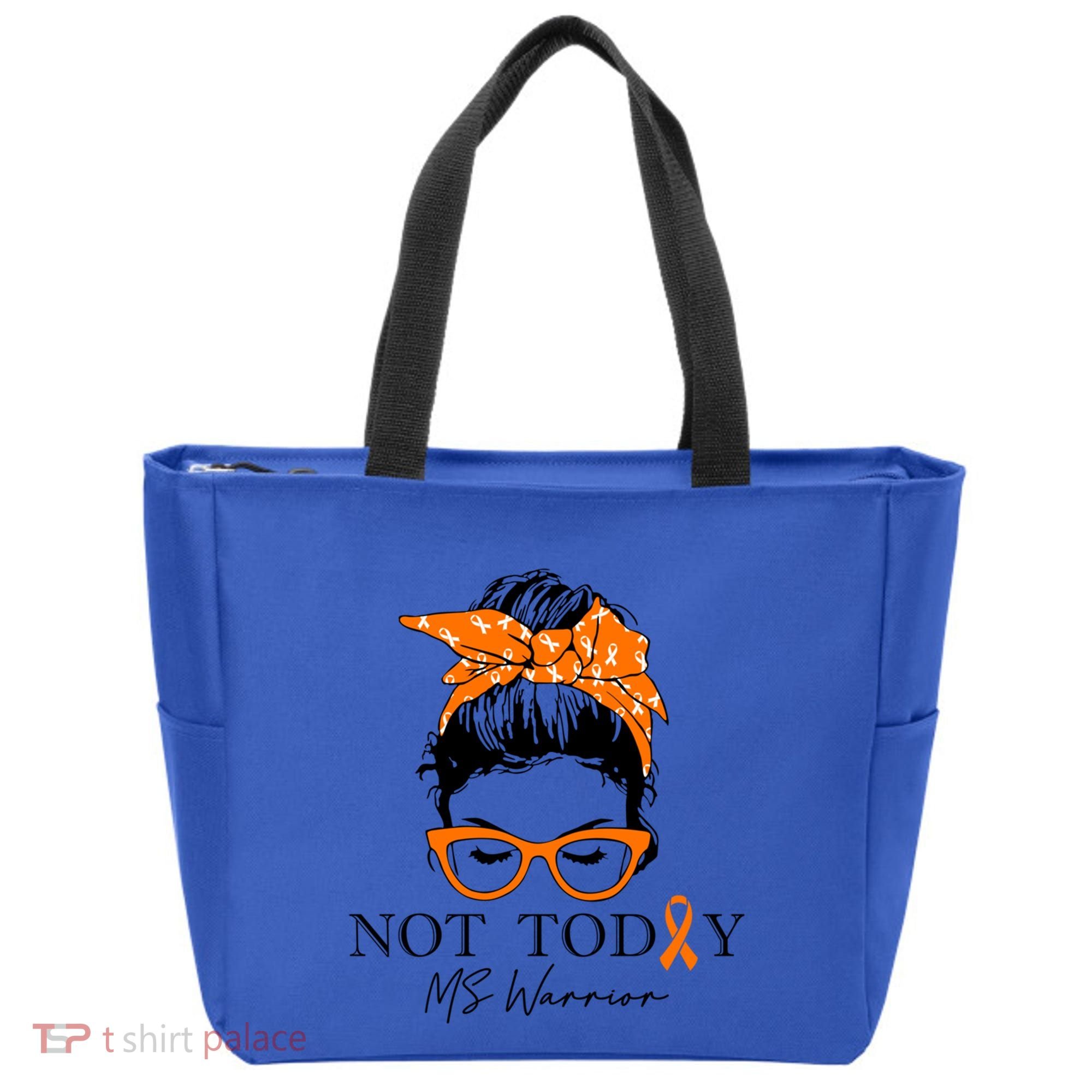 Wo Multiple Sclerosis Awareness Messy Bun Ms Warrior Cute Gift Tote Bag
