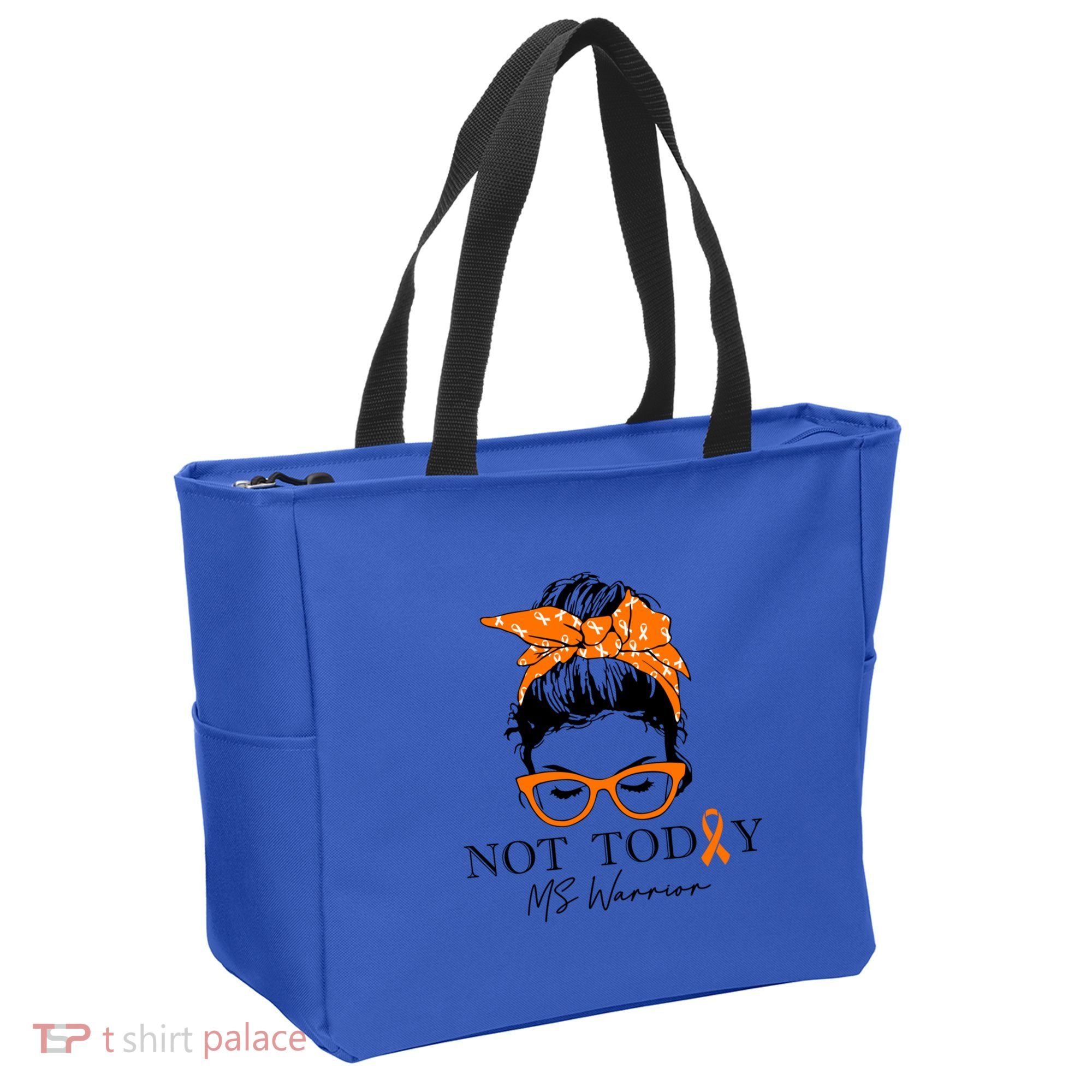 Wo Multiple Sclerosis Awareness Messy Bun Ms Warrior Cute Gift Tote Bag