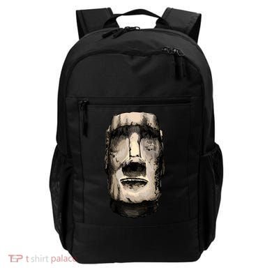 Watercolor Moai Statue Backpack