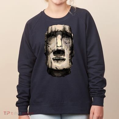 Watercolor Moai Statue Women's Sweatshirt