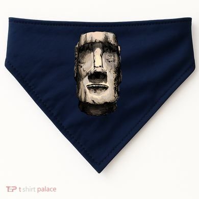 Watercolor Moai Statue USA-Made Doggie Bandana