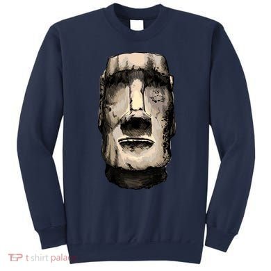 Watercolor Moai Statue Sweatshirt