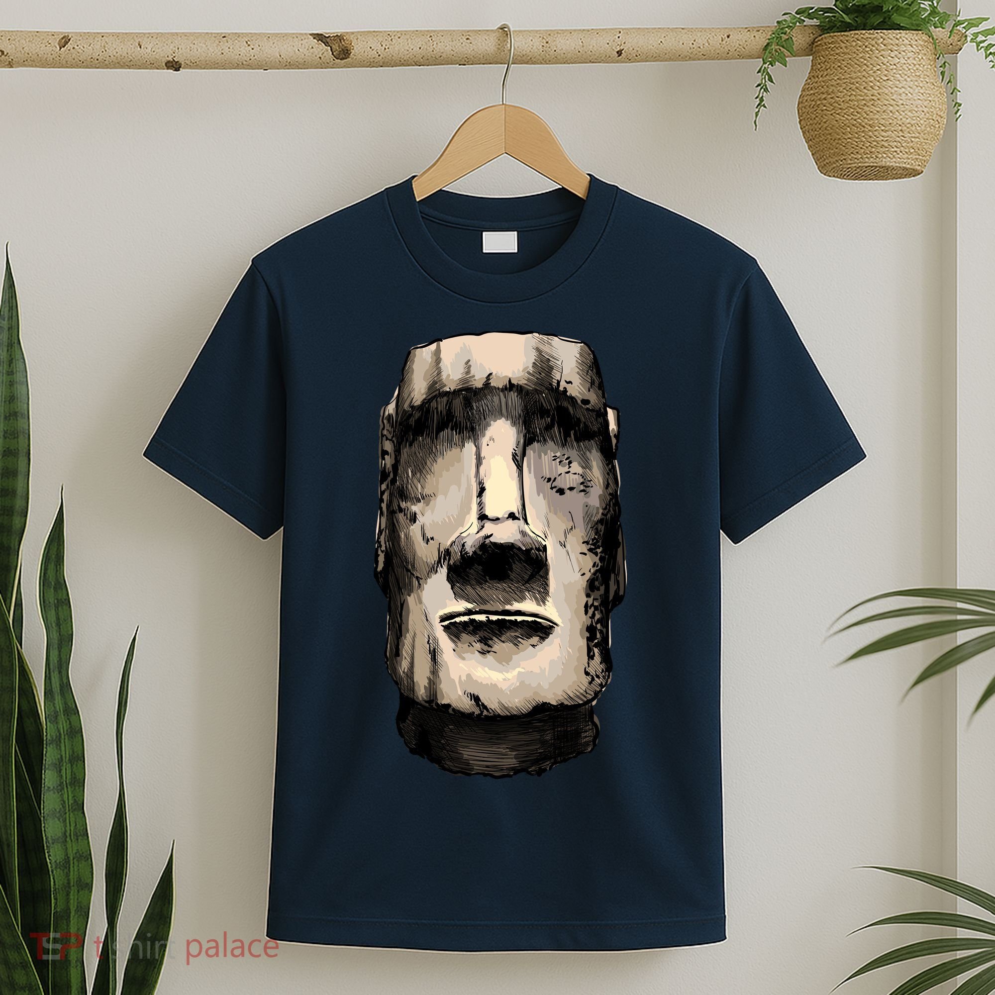 Watercolor Moai Statue T-Shirt