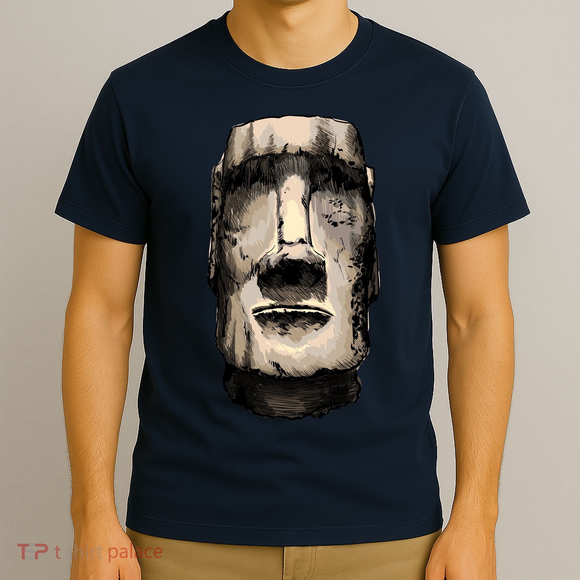 Watercolor Moai Statue T-Shirt