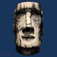 Watercolor Moai Statue T-Shirt thumb 7