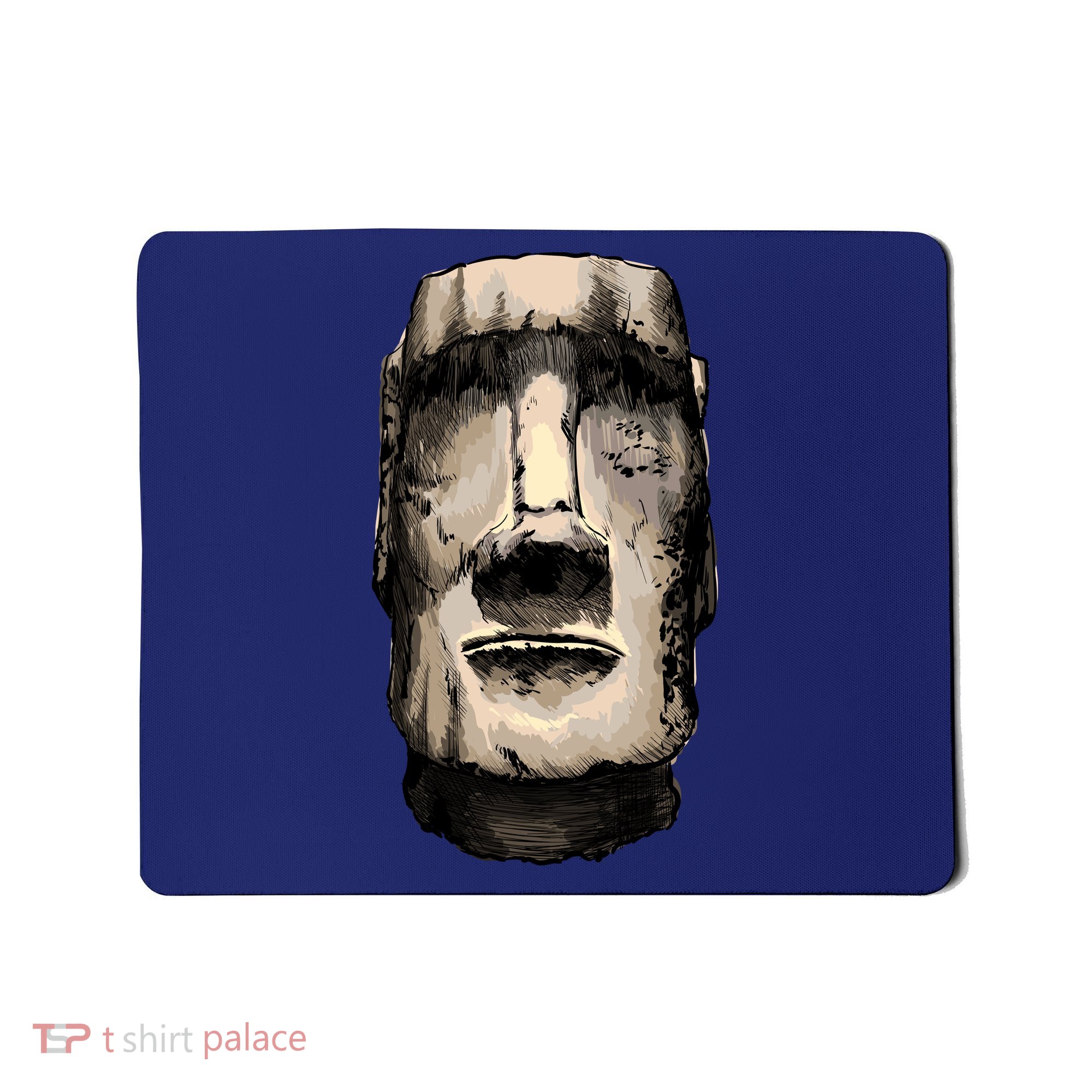 Watercolor Moai Statue Mousepad