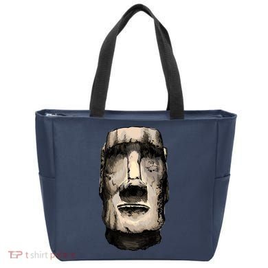 Watercolor Moai Statue Tote Bag