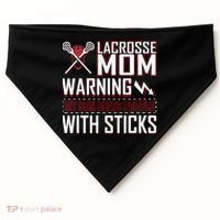 Warning My Son Beats People With Sticks Lacrosse Mom USA-Made Doggie Bandana thumb 0