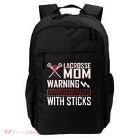 Warning My Son Beats People With Sticks Lacrosse Mom Backpack thumb 0