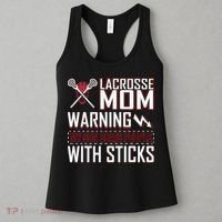 Warning My Son Beats People With Sticks Lacrosse Mom Women's Tank Top thumb 3