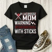 Warning My Son Beats People With Sticks Lacrosse Mom Women's T-Shirt thumb 3