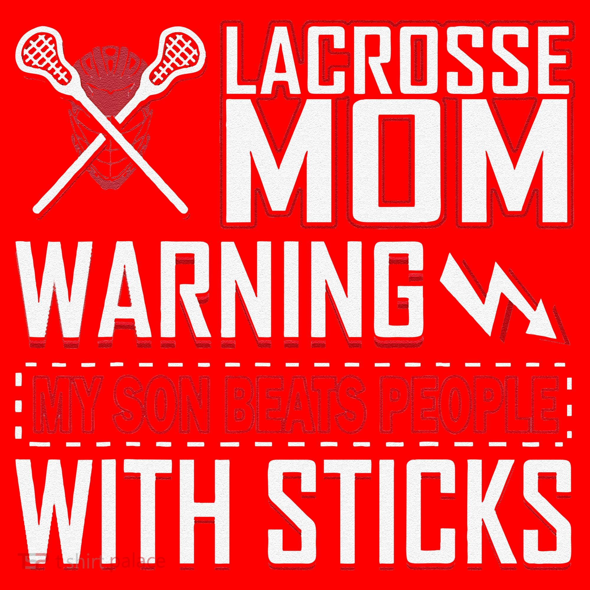 Warning My Son Beats People With Sticks Lacrosse Mom Santa Hat