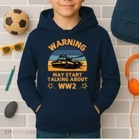 Warning May Start Talking About Ww2 Kids Hoodie thumb 2