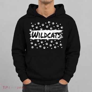 Wildcats Mascot School Spirit Back To School Footprint Squad Hoodie