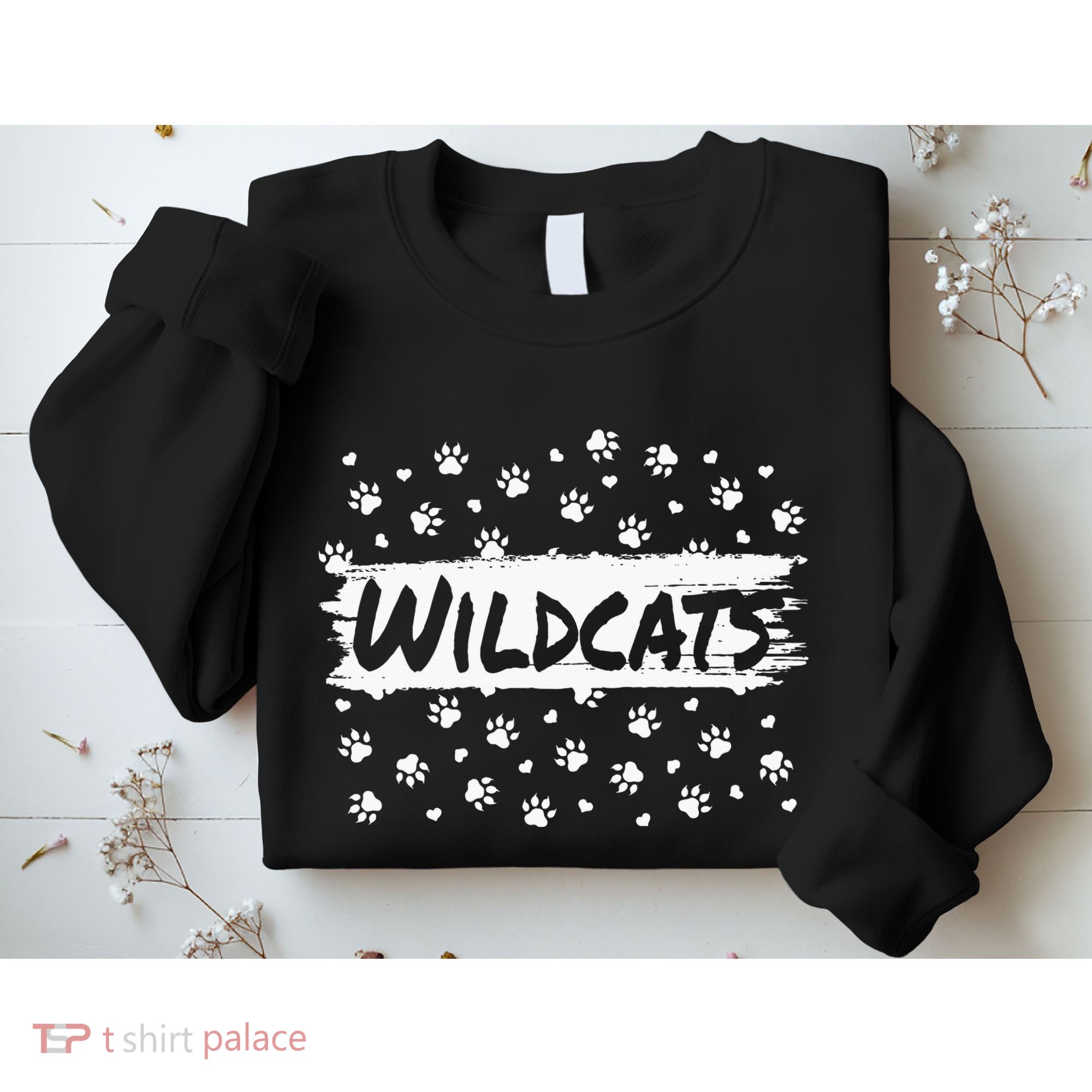 Wildcats Mascot School Spirit Back To School Footprint Squad Sweatshirt