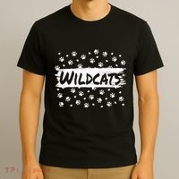 Wildcats Mascot School Spirit Back To School Footprint Squad T-Shirt thumb 3