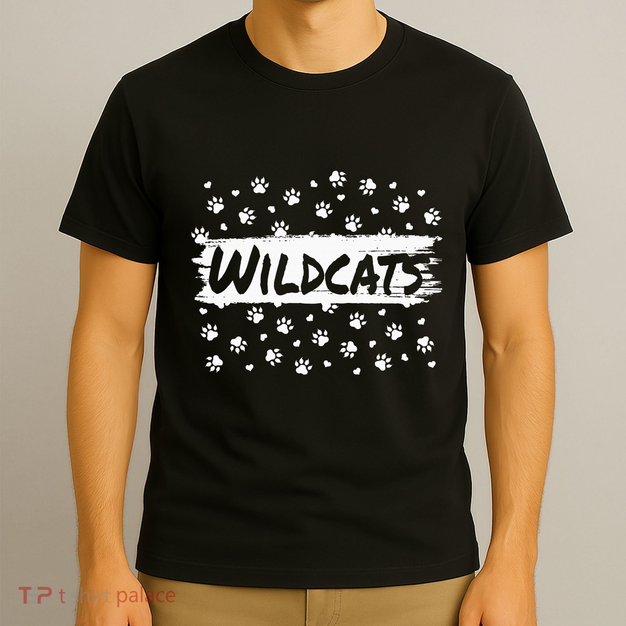 Wildcats Mascot School Spirit Back To School Footprint Squad T-Shirt