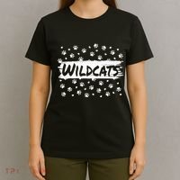 Wildcats Mascot School Spirit Back To School Footprint Squad T-Shirt thumb 4