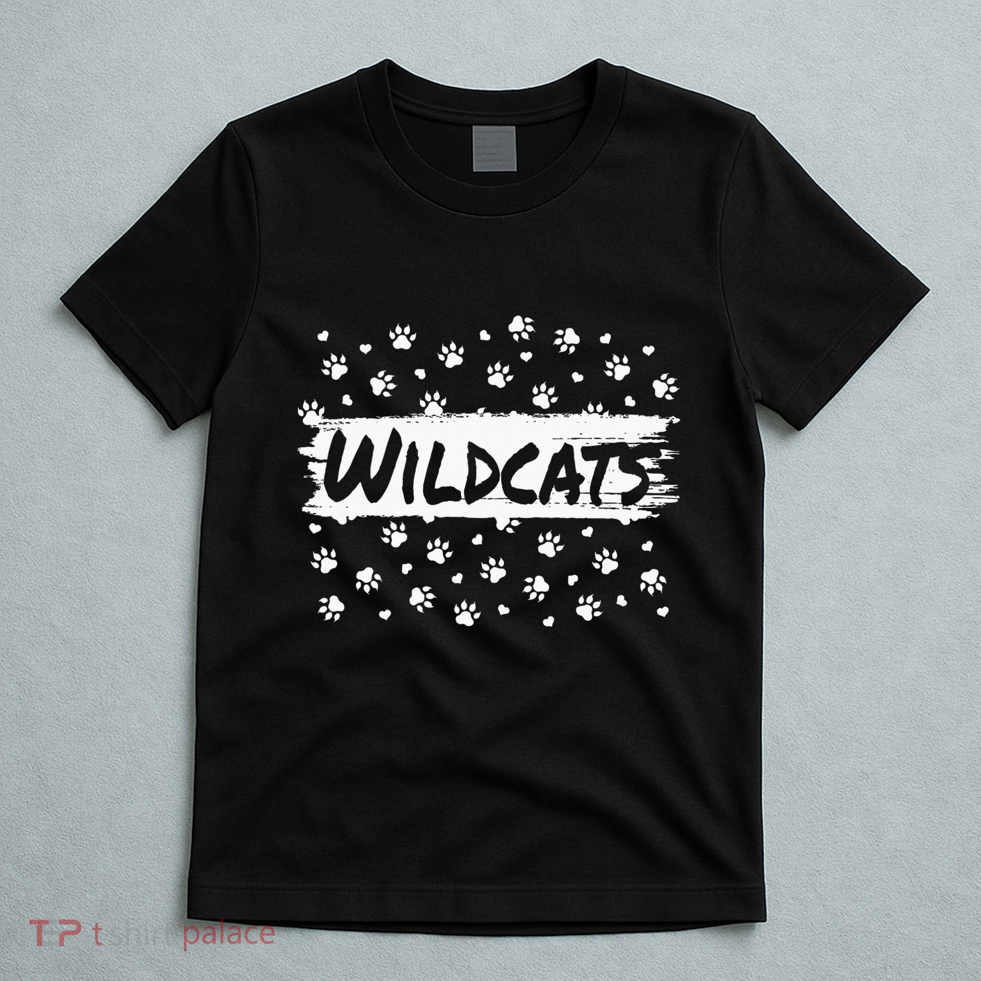 Wildcats Mascot School Spirit Back To School Footprint Squad T-Shirt