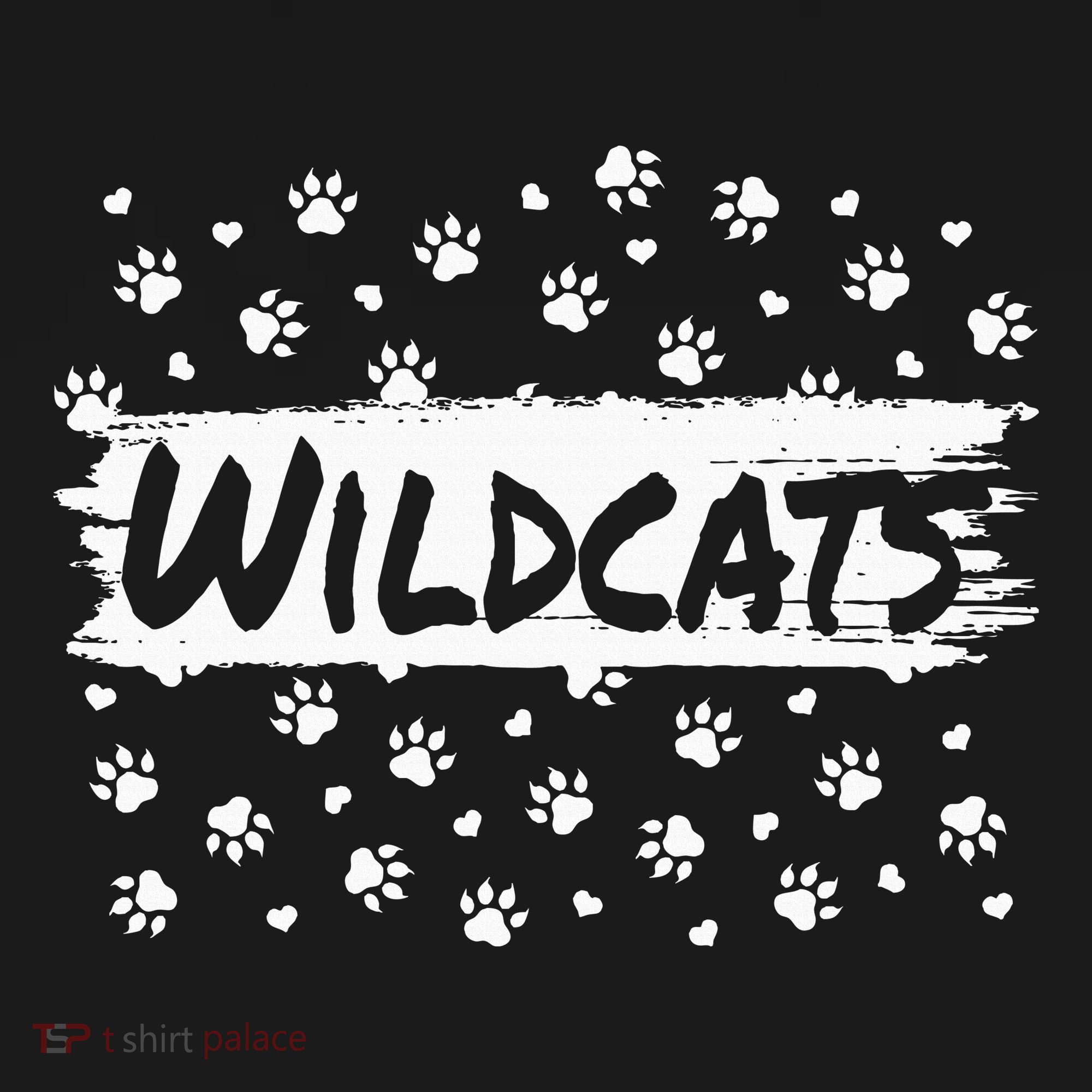 Wildcats Mascot School Spirit Back To School Footprint Squad T-Shirt