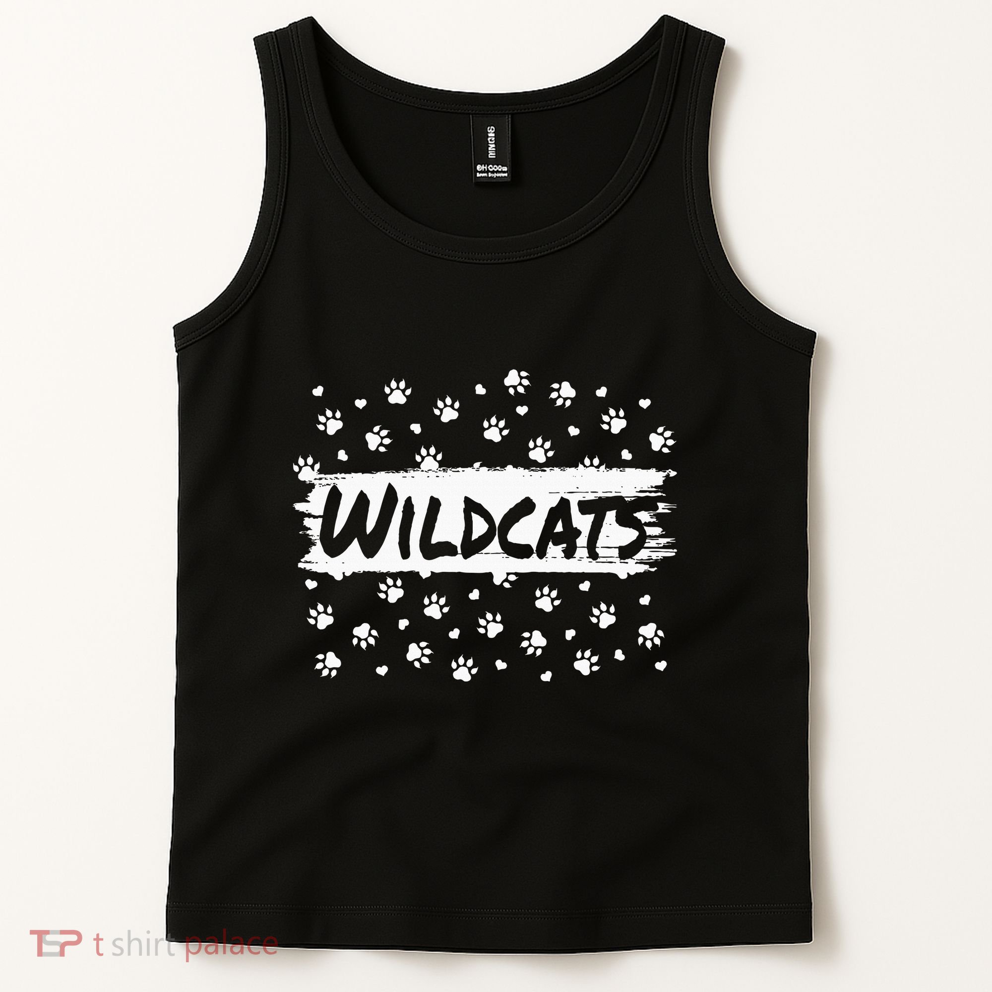 Wildcats Mascot School Spirit Back To School Footprint Squad Tank Top