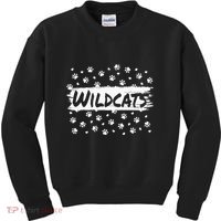 Wildcats Mascot School Spirit Back To School Footprint Squad Kids Sweatshirt thumb 0