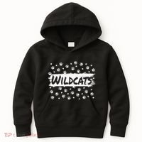 Wildcats Mascot School Spirit Back To School Footprint Squad Kids Hoodie thumb 0