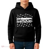 Wildcats Mascot School Spirit Back To School Footprint Squad Kids Hoodie thumb 4