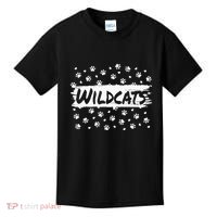 Wildcats Mascot School Spirit Back To School Footprint Squad Kids T-Shirt thumb 0