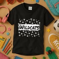 Wildcats Mascot School Spirit Back To School Footprint Squad Kids T-Shirt thumb 3