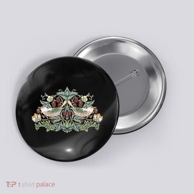 William Morris Strawberry Thief Bird Button