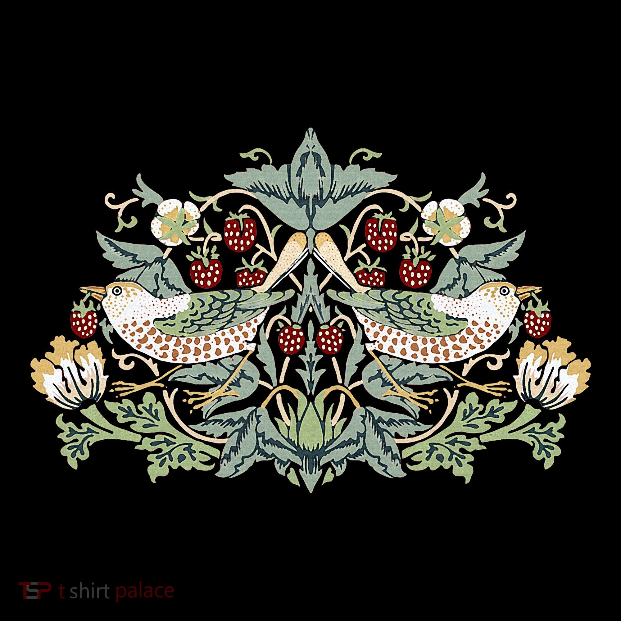 William Morris Strawberry Thief Bird Button
