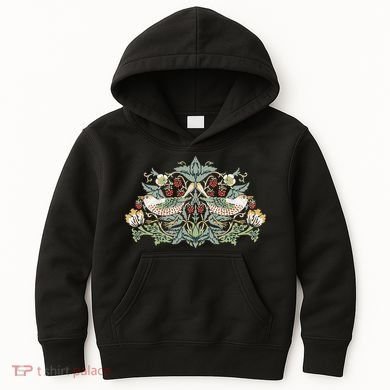 William Morris Strawberry Thief Bird Kids Hoodie