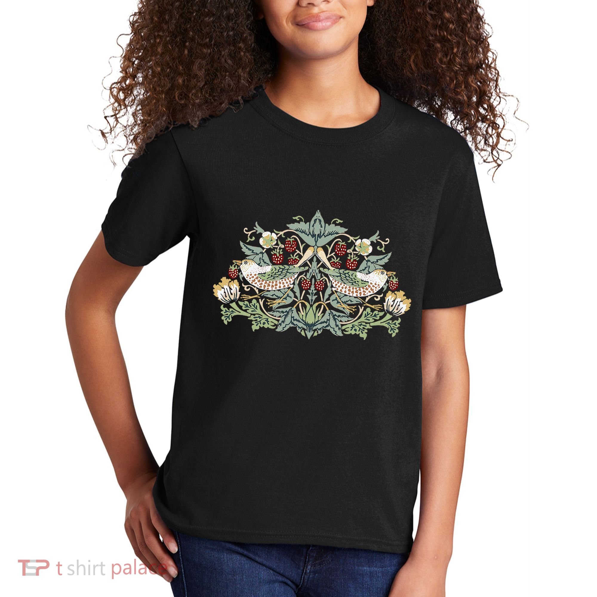 William Morris Strawberry Thief Bird Kids T-Shirt